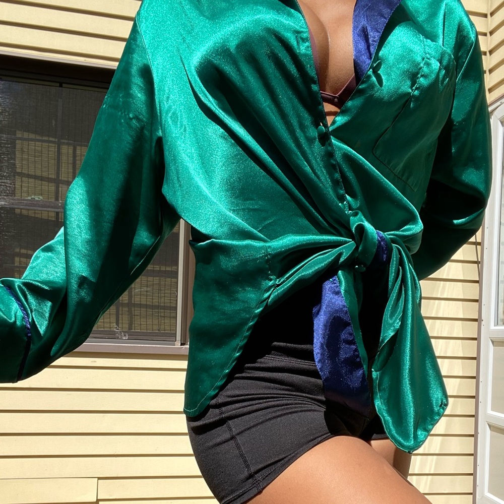 Teal Victoria’s Secret satin top